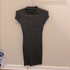Popular Basics Dark Grey Ribbed Bodycon Dress